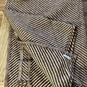 Brahms Mount Brown and White Cashmere Blanket. King Size Luxury Blanket.